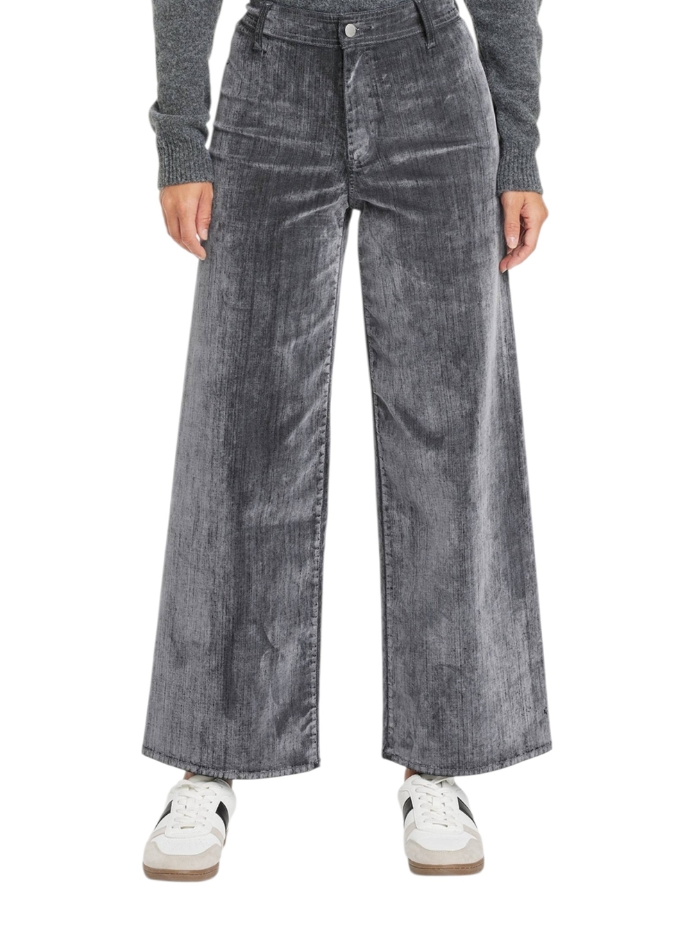 Universal Thread High-Rise Flocked Sailor Wide Leg Ankle Jeans Gray 8